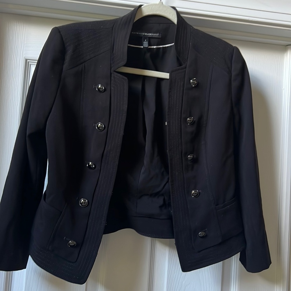Black cropped suit jacket
